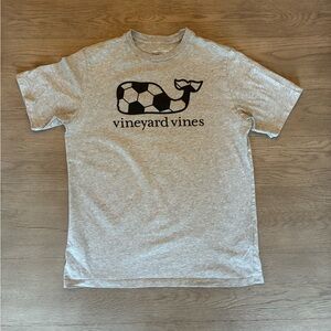 Vineyard Vines Heather Gray Whale Soccer Logo Tee